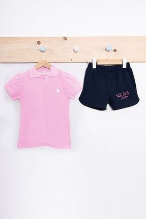 Kız Bebek Pembe 2'li Kısa Kol T-shirt Takım SZ-USB680