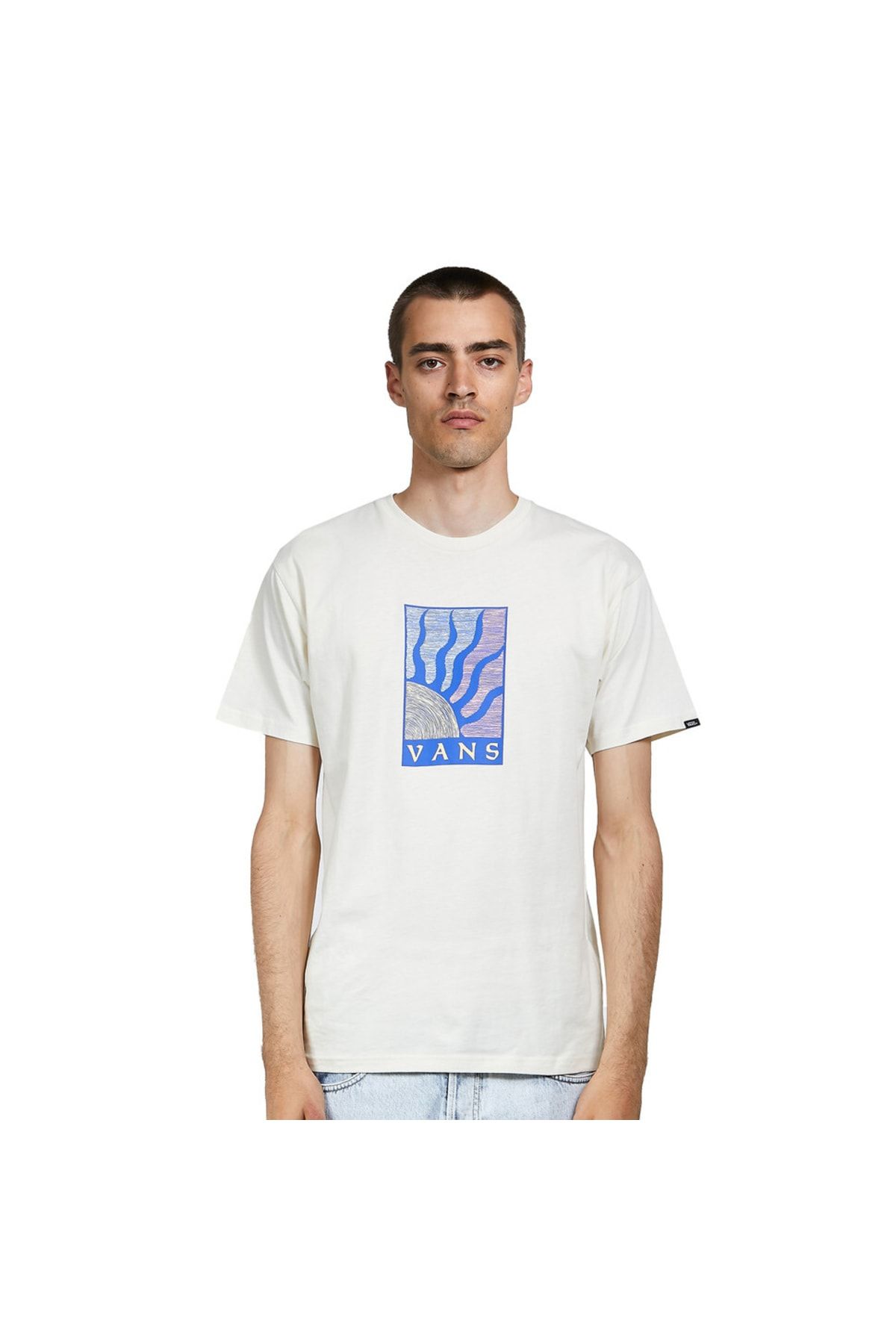 تی شرت سفید یقه گرد طرح چاپی مدل گرافیکی آستین کوتاه مردانه ونس Vans (برند آمریکا)
