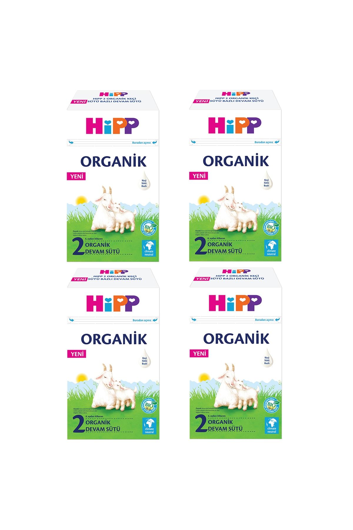 Hipp 2 Organik Keçi Sütü Bazlı Devam Sütü 400 Gr 4 Adet
