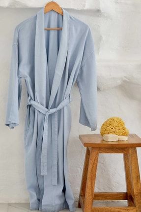 4 Element Mavi %100 Pamuk Kimono Sabahlık S/m Su 200.18.01.0890