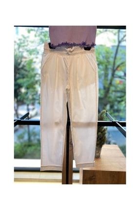 Kız Çocuk Beyaz Renk Gabardin Kumaş Pantolon P315S5871