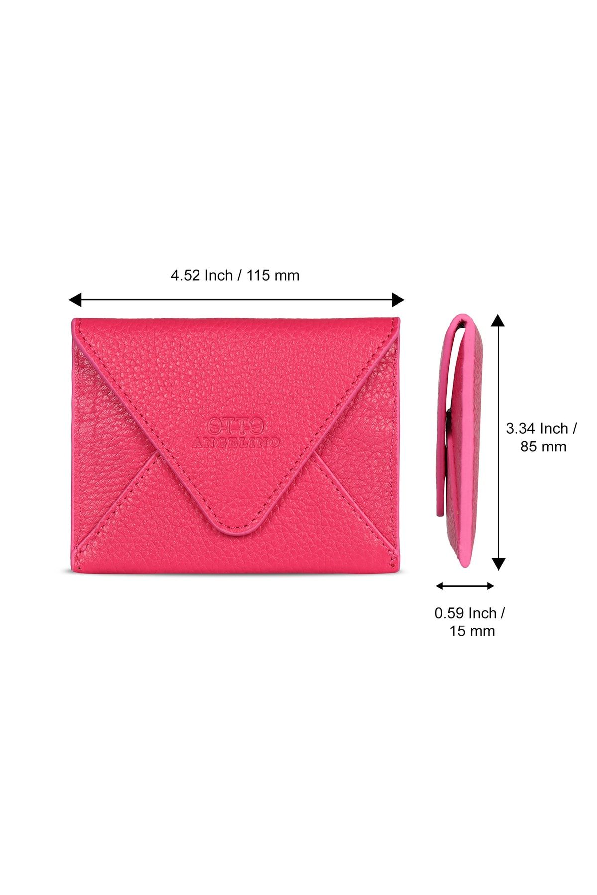 OttoAngelino-Otto Angelino Portofel mic ultra subțire din piele naturală - Slot protejat cu RFID - Unisex 5