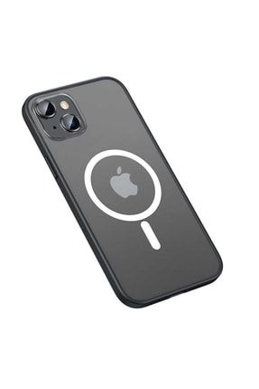 Iphone 13 Uyumlu Kılıf Lens Koruyuculu Tacsafe Destekli Kenarları Renkli Mat Kılıf Mokka+Wireless+iPhone+13