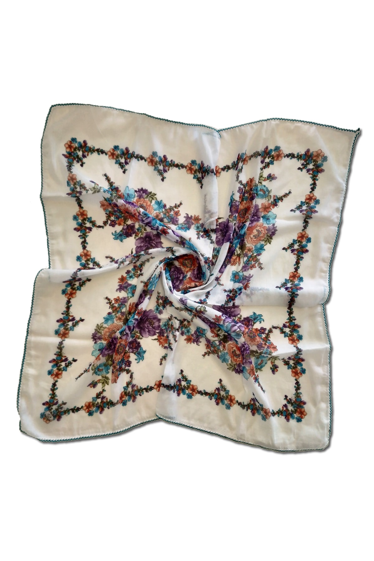 Başaran tekstil Yazma, Yemeni, Tülbent, 100x100cm, Kenarları Kroşetalı, Tamamen Pamuklu, Terletmez,