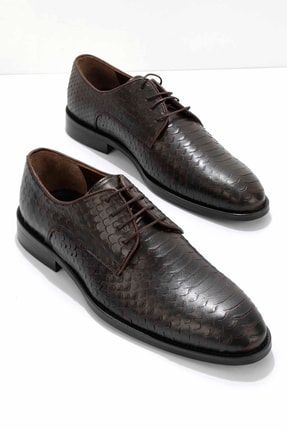 Koyu Kahve Hakiki Deri Erkek Klasik Ayakkabı E017551936