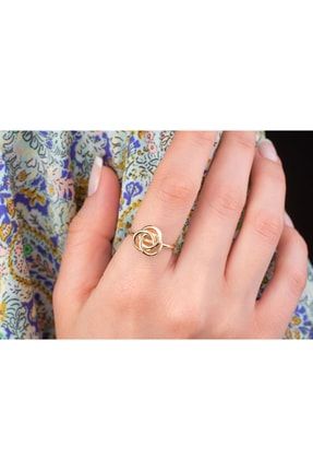 Üçlü Düğüm Yüzük Minimal Zarif Kadın Yüzüğü 14A2N43383