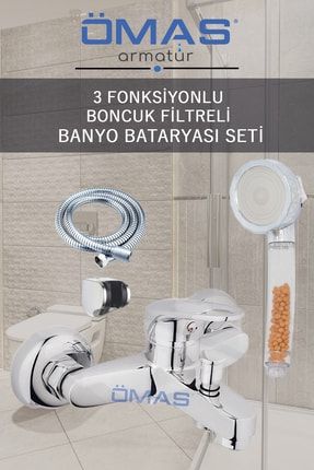 Banyo Bataryası, Boncuklu Su Tasarruflu Filtreli Duş Başlığı MFSBB-Yeni