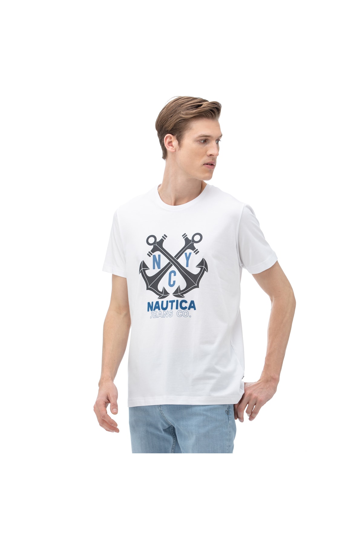 Nautica Erkek Beyaz T-shirt Vr0114t.1bw