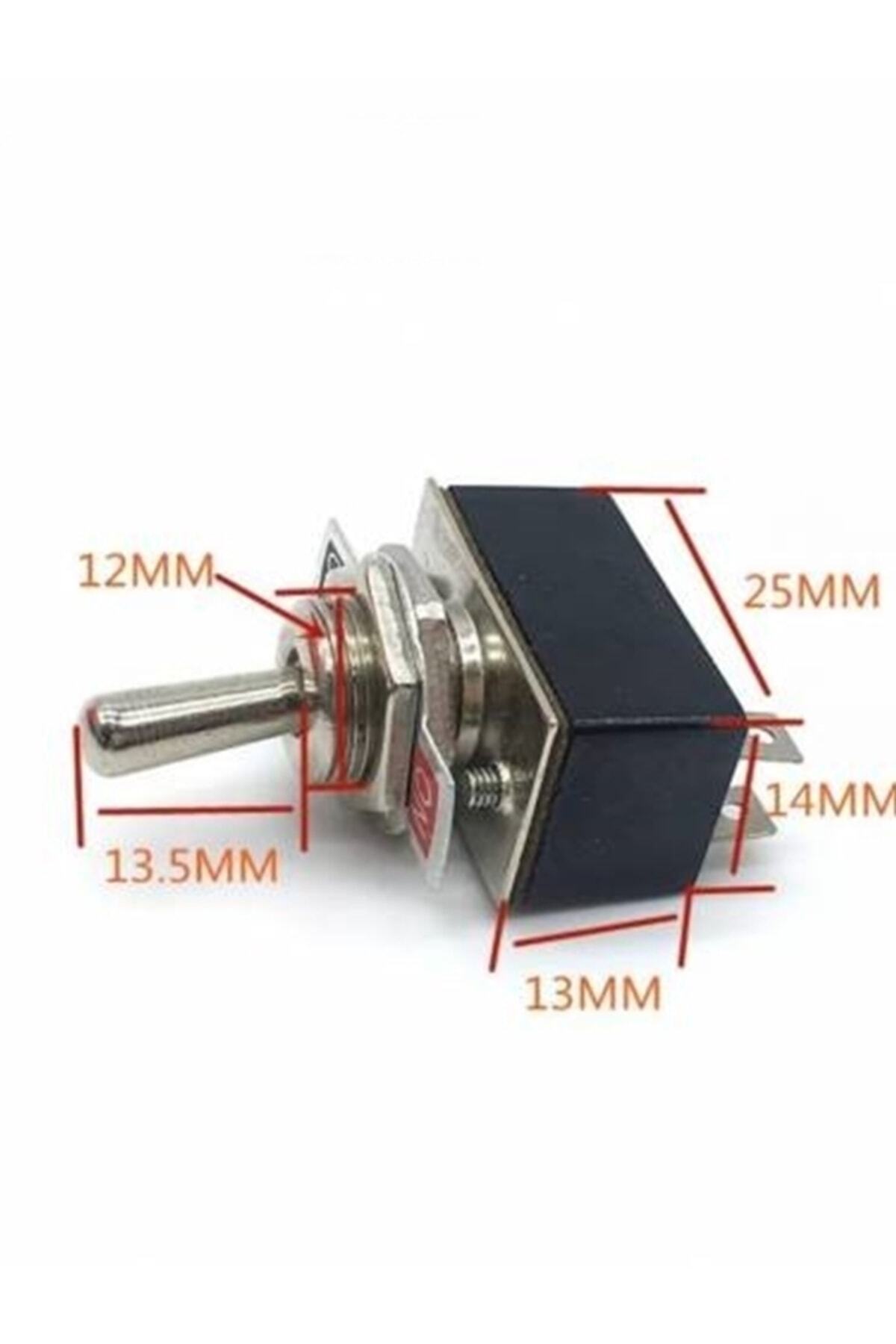 Toggle Switch 2p On-off 12mm 2 Bacaklı 2 Kademeli 2