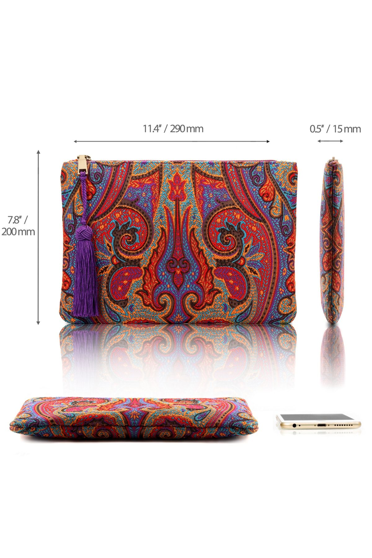 OttoAngelino-Otto Angelino Authentic Design Zippered Women's Clutch Bag 2