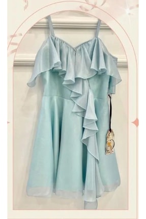 Buz Mavisi Kız Çocuk Abiye Elbise 20221
