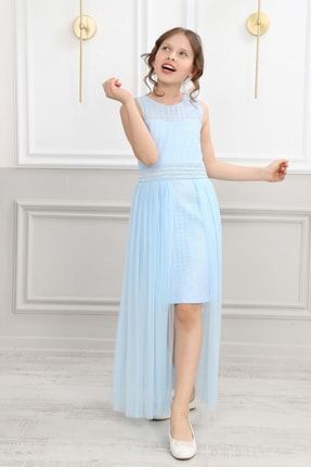 Çocuk Boydan Şifon Kumaş Astarlı Elbise As-0030