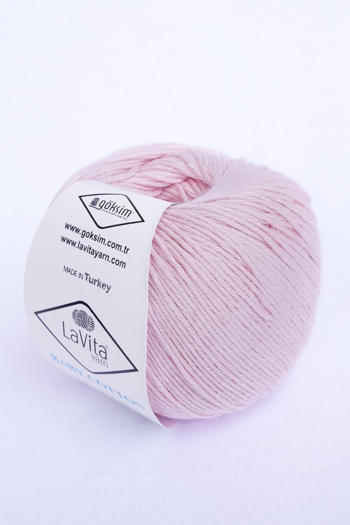 LaVita Yarn-أميجورومي قطن للأطفال، خيط حياكة يدوي، خيط تاكا (BABY PINK-4007) 1