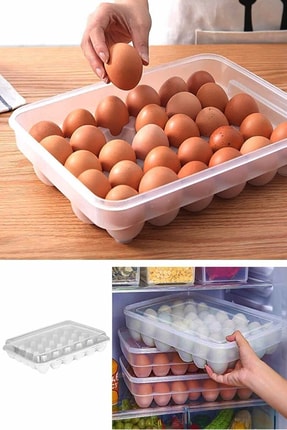 30 Bölmeli Plastik Kapaklı Yumurta Saklama Kutusu Düzenleyici Yumurta Saklama Kabı Yu-130 yu130