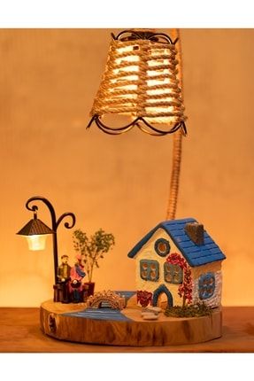 Sokak Lambası, Sevgili Çift Tasarımlı, Abajur - Biblo Ve Minyatür Ev, Led Işık - Rüzgar tetikabj06