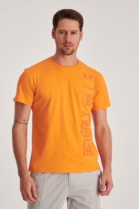 Baskılı Basic T-shirt Turuncu 22SMF0K6200301