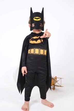 Erkek Çocuk Siyah Batman Kahraman Kostümü 1111