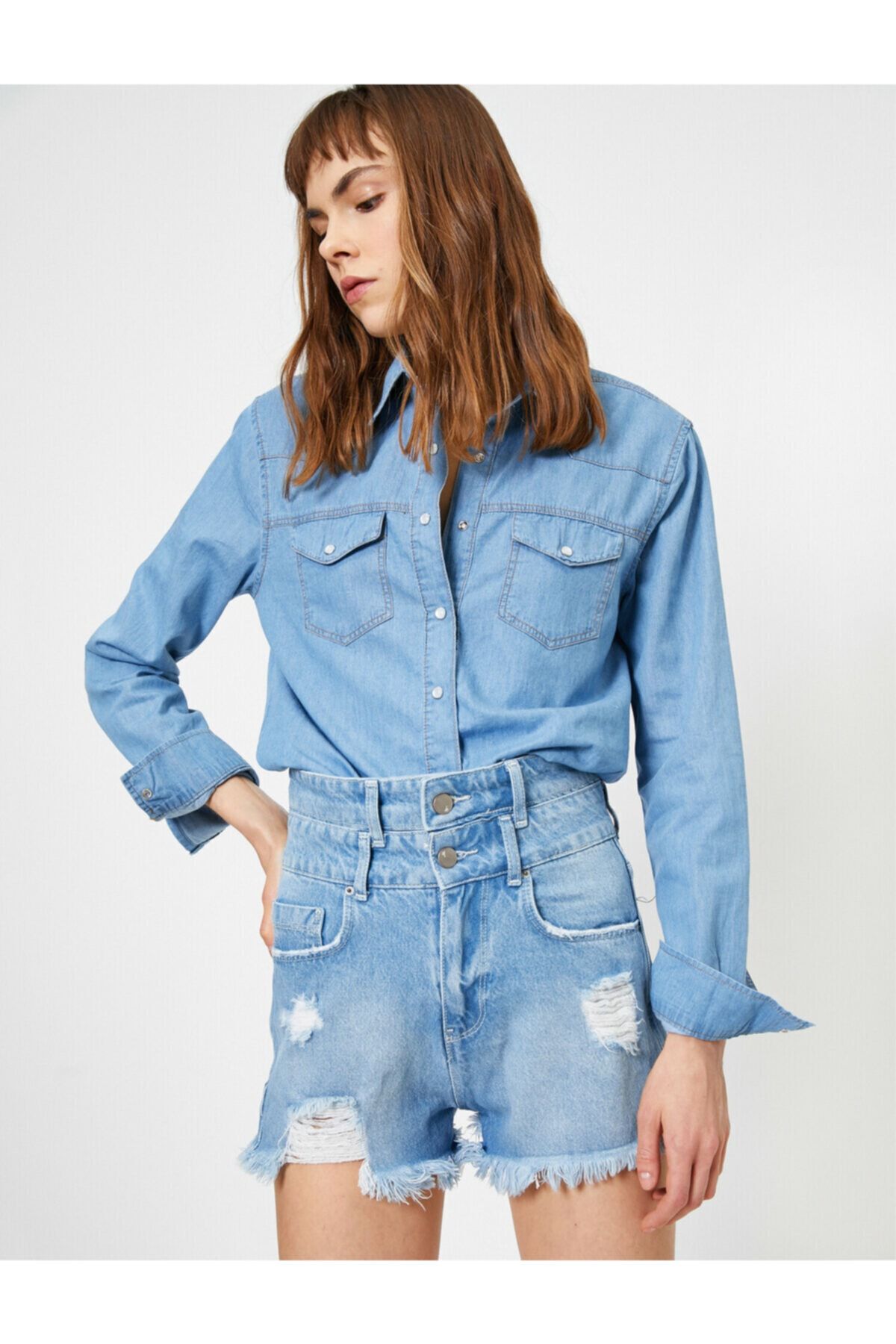 Koton Shorts Blau Mittlerer Bund Fast ausverkauft