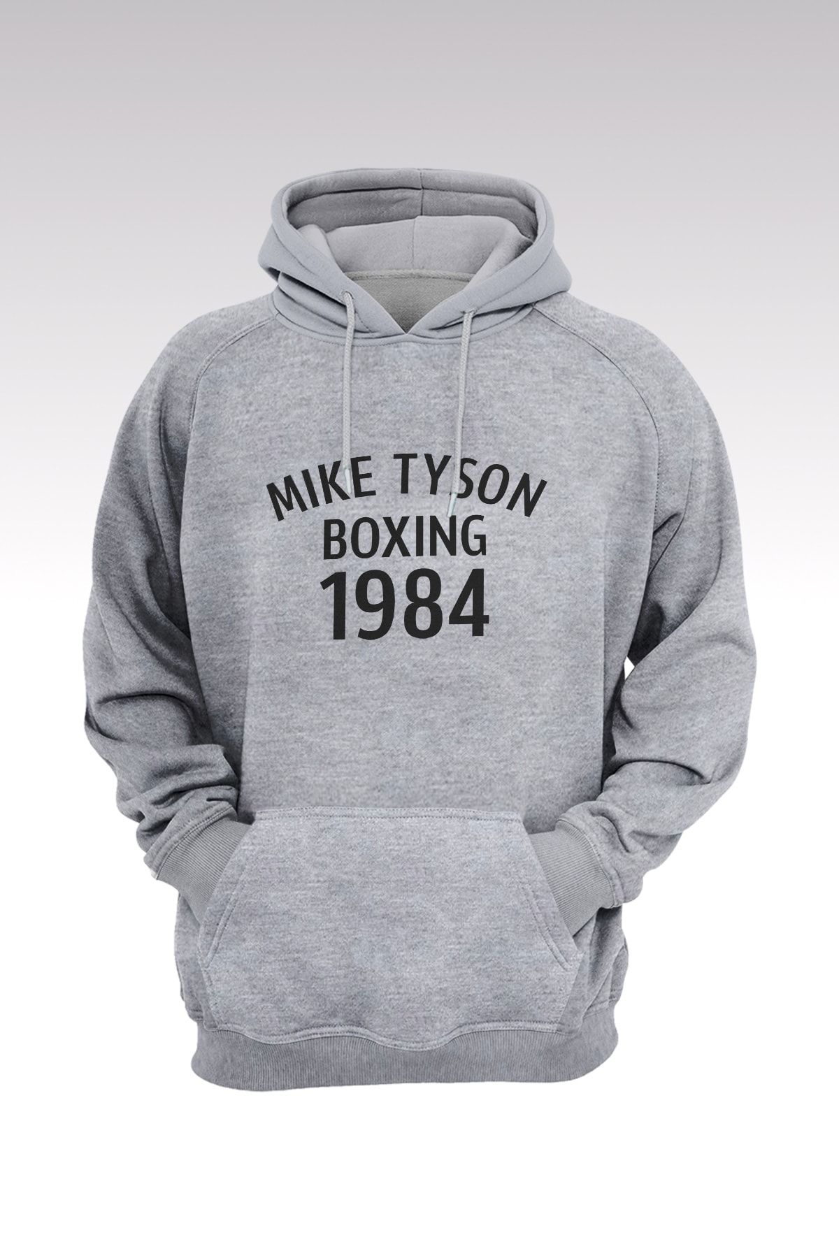 King Crow Mike Tyson 132 Gray Hooded Sweatshirt Hoodie Trendyol