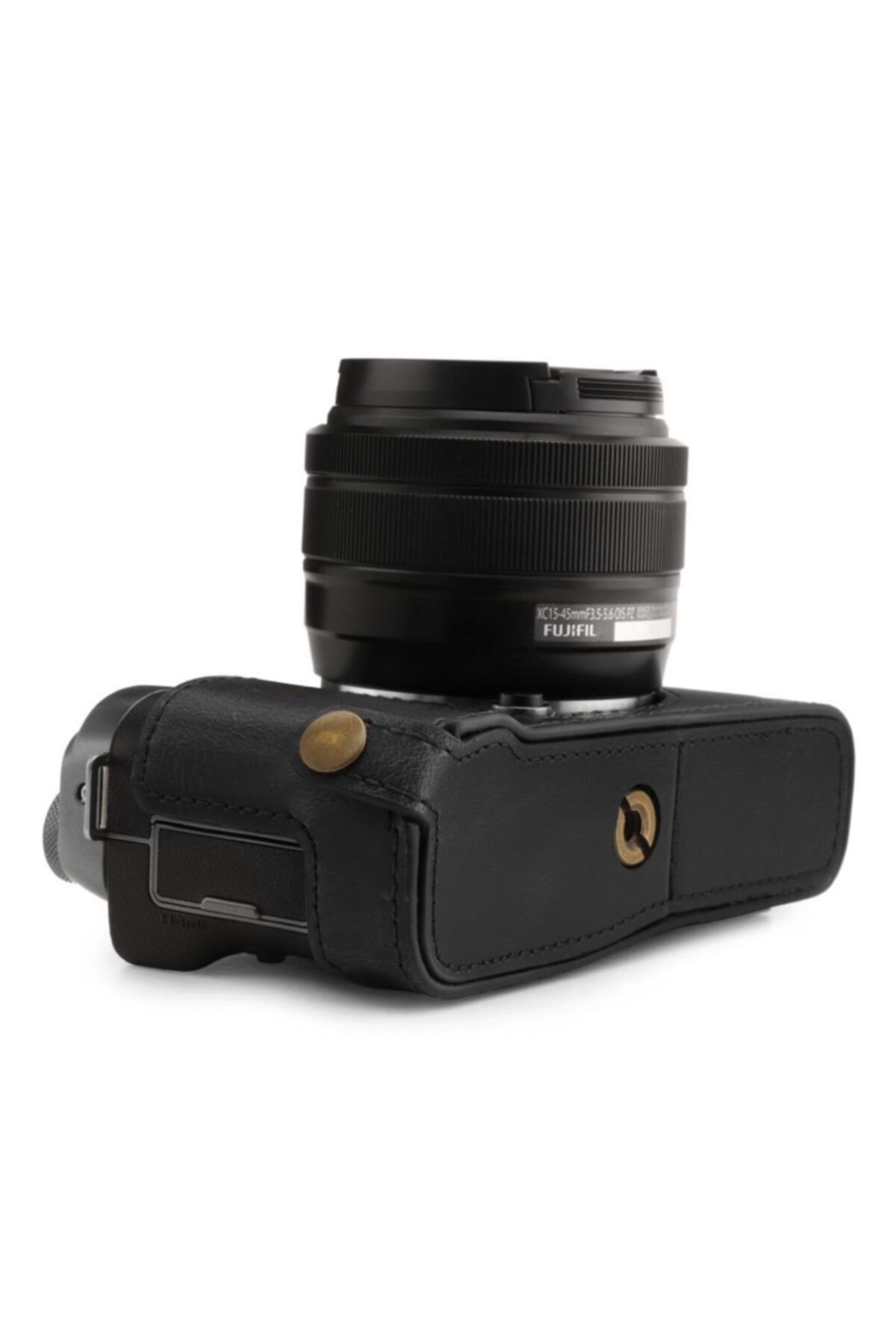 لوازم جانبی کیف مشکی مردانه و زنانه سیاه MegaGear مورد دوربین چرمی مصنوعی سازگار با Fujifilm X A7 یک پایین Genel Markalar