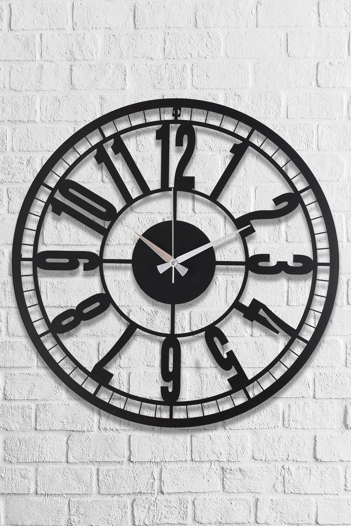 Muyika Bunnela Silver/black Metal Wall Clock 50X50Cm Mds-50 main image 1