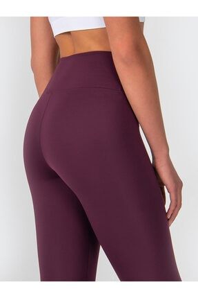 Kadın Yüksek Bel Push Up Toparlayıcı Tayt Mürdüm VF102