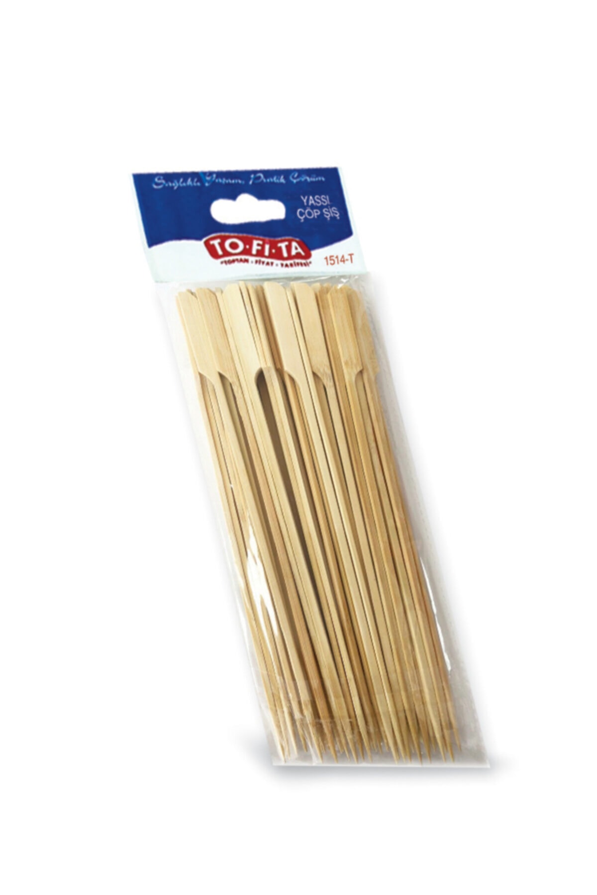 TO-Fİ-TA toptanfiyattarifesi Yassı Çöp Şiş 25 Cm 50'li - %100 Bambu