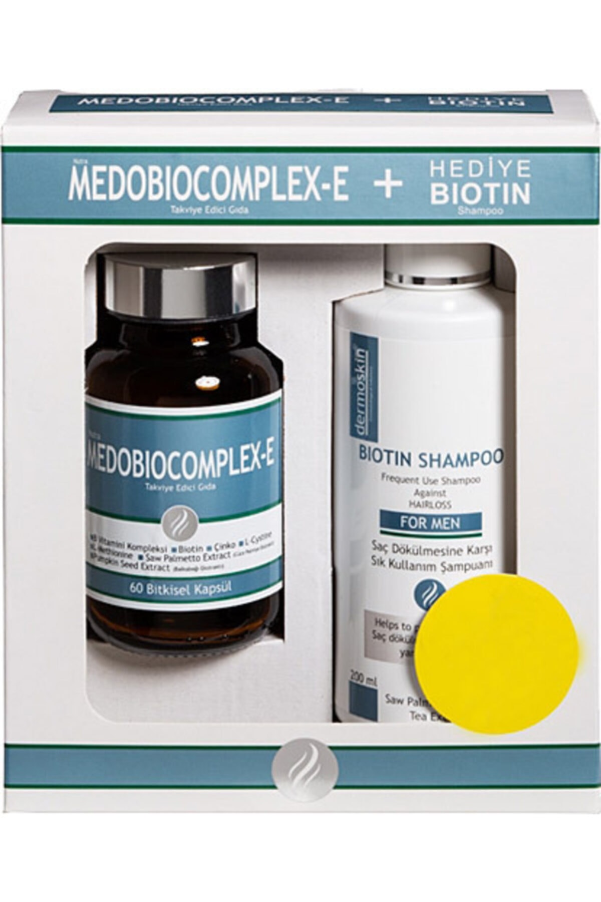Dermoskin Medobiocomplex-e 60 Erkek Kapsül + Biotin Şampuan 200 Ml