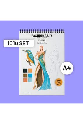 Fashionably Portfolio Female A4 10'lu Set Set4