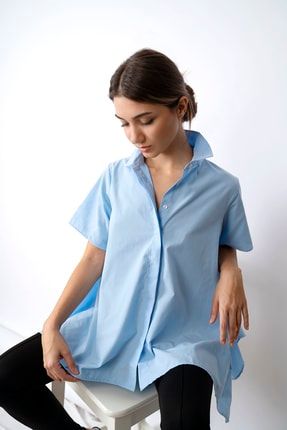 Kadın Mavi Modelli Gömlek BCGML08