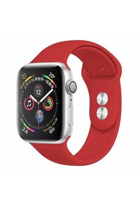 Apple Watch 42 44 Mm Silikon Kordon Kırmızı bilişimakıllısaatkordon