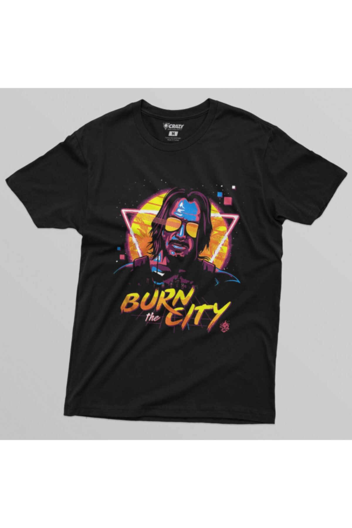 Crazy-Cyberpunk 2077 Burn The City Men's T-Shirt 4