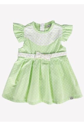 Fırfırlı Yeşil Yazlık Kız Bebek Elbise BGDSS20-D04