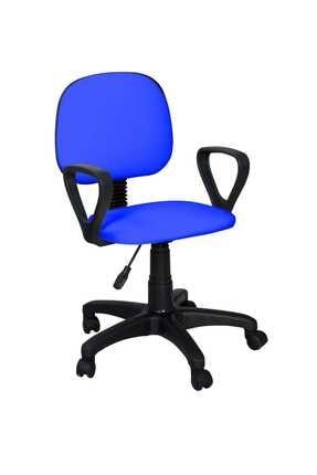 Kollu Bilgisayar Sekreter Ve Çalışma Sandalyesi Ofis Taburesi - Mavi cgntry00028