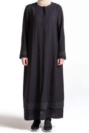 Spoza Cizgi Detayli Keten Ferace Siyah Fiyati Yorumlari Trendyol