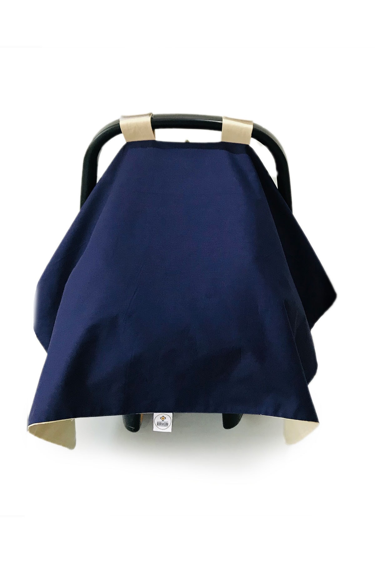 Atölye Eda Exclusive Lacivert-krem Puset Örtüsü Minderi Çarşafı 3 Parça fotoğrafı 4 (önizleme)