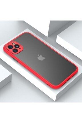 Iphone 11 Pro 5.8 Inç Uyumlu Kamera Lens Korumalı Arkası Mat Silikon Telefon Kılıfı Kırmızı 11promaxemyboxgktp