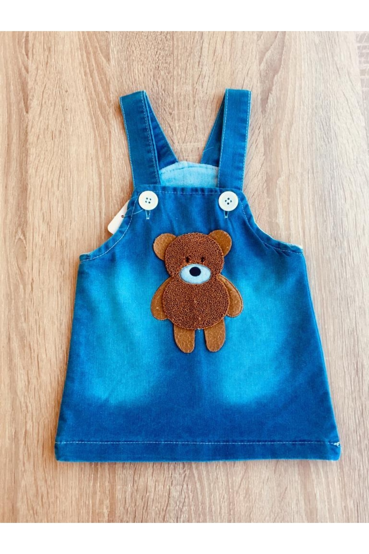 GÜNEŞ KİDS Ayı Nakışlı Kız Çocuk Jile Elbise fotoğrafı 3 (önizleme)