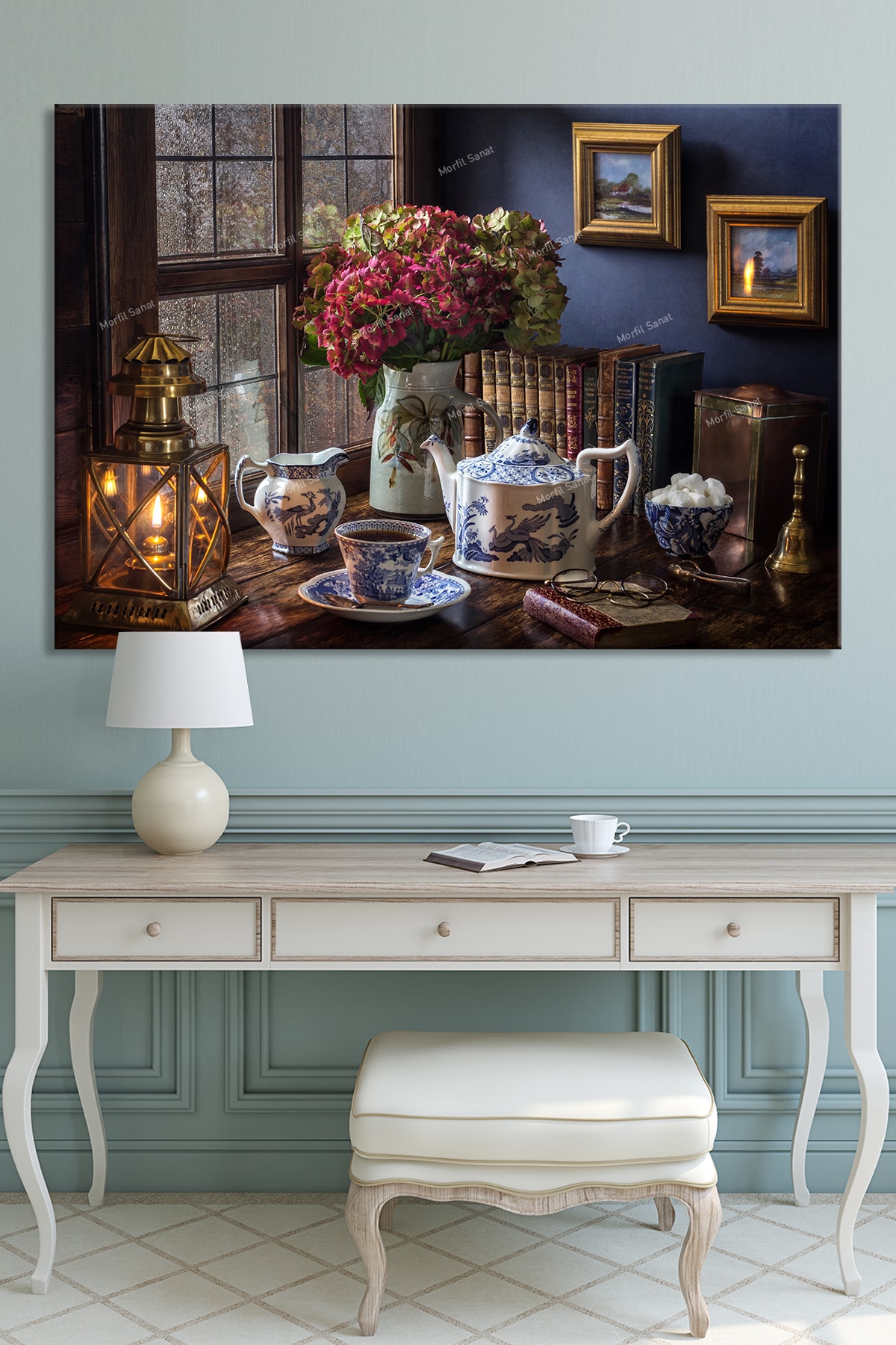 Çay Keyfi Mutluluk Çayı Dekoratif Cafelere Özel Dekoratif Kanvas Tablo