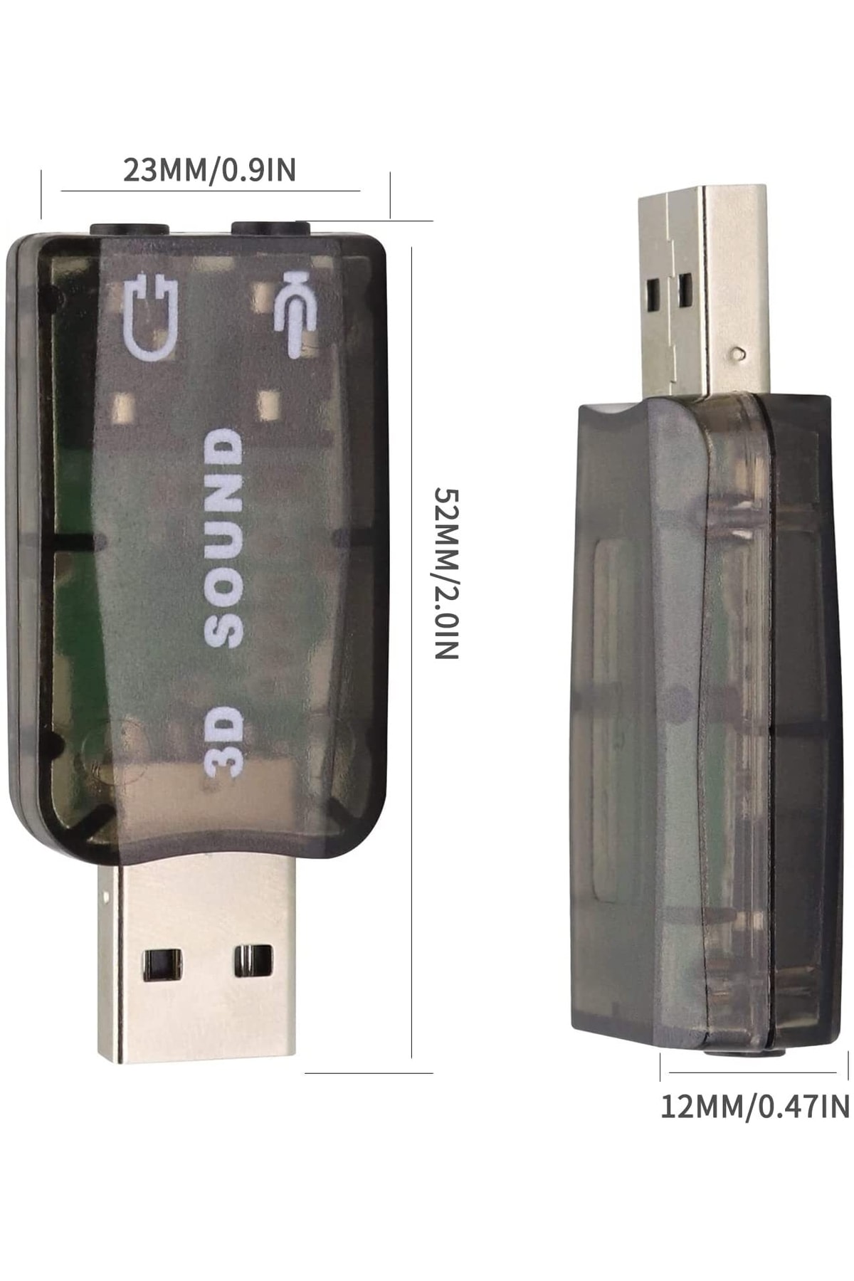 Usb Ses Kartı 3d Sound Tak Kullan Mic Kulaklık Mikrofon Çıkışı Masaüstü Dizüstü Harici Ses Kartı 3