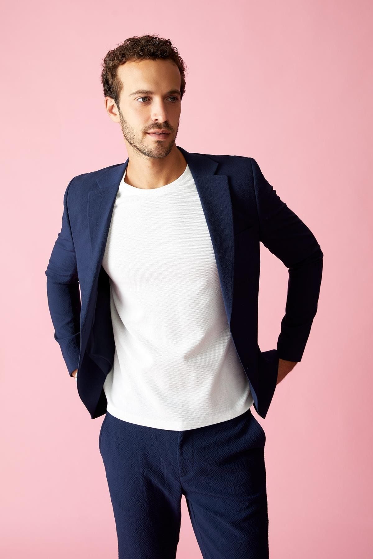 Dark blue sales casual blazer