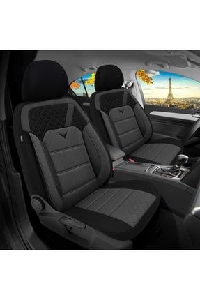 Volkswagen Tiguan Allspace 2016+ Uyumlu 1+1 Gri Koltuk Kılıfı 8683430161873