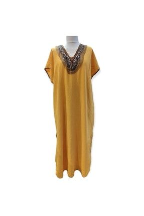 Kadın Sarı Plaj Elbisesi BYG-ELBS-PLJ-13