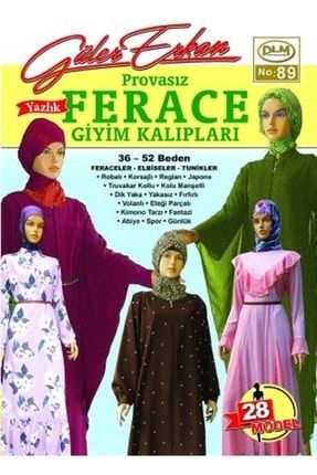 Güler Erkan Provasız Yazlık Ferace Giyim Kalıpları 36-52 Beden No: 89 G ERKAN 89