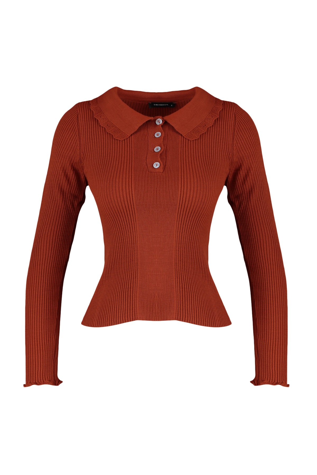 Trendyol Collection-Strickpullover mit Polokragen und Kachelmuster 11