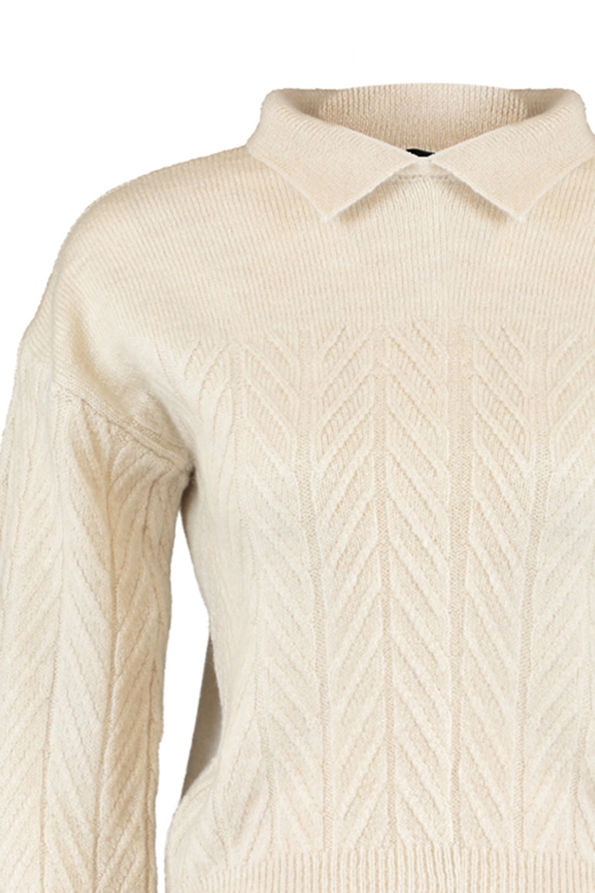 Trendyolmilla  Taş Geniş Kalıp Yumuşak Dokulu Saç Örgülü Triko Kazak TWOAW22KZ1620 - Görsel 7