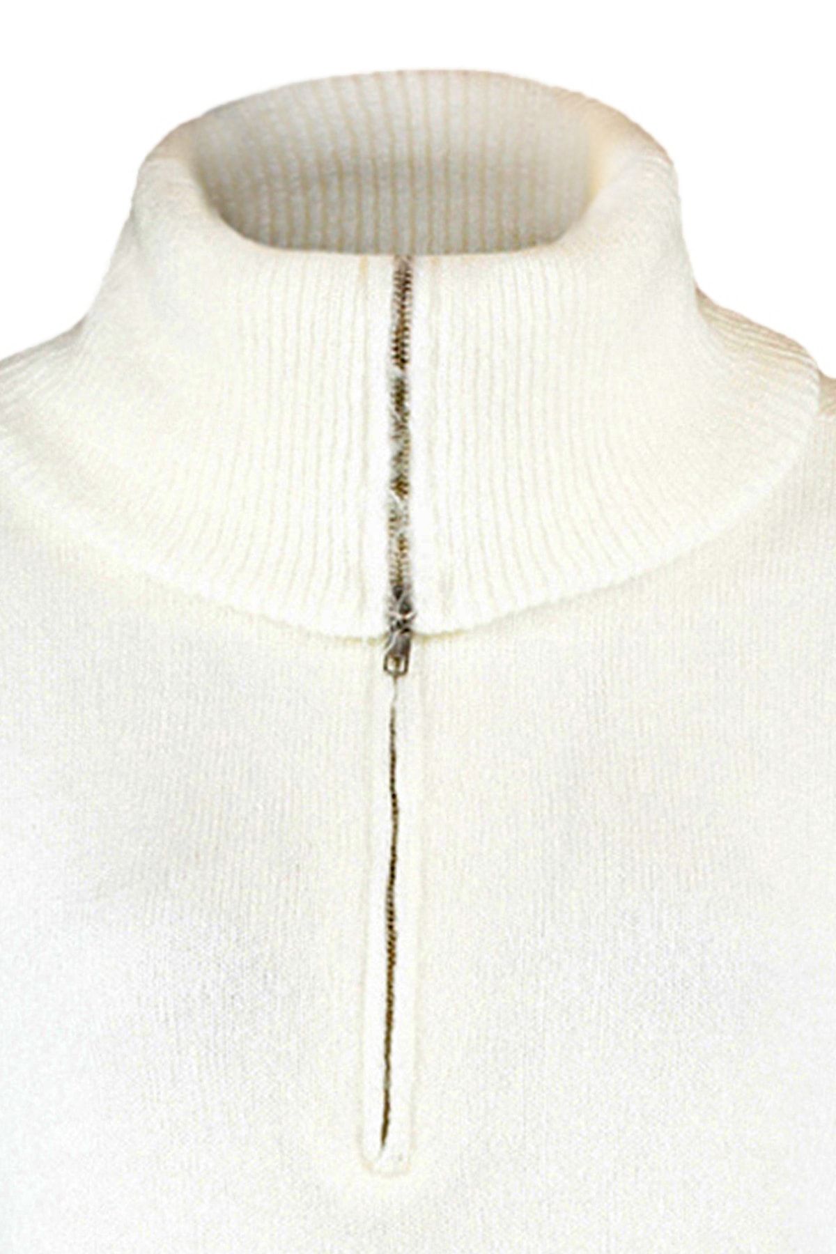 Trendyol Collection-Soft Textured Zippered Wide Fit Knitwear Sweater - Twoaw23Kz00236 7