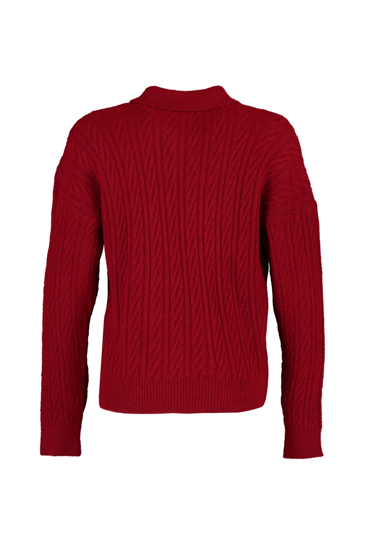 Trendyolmilla  Kırmızı Geniş Kalıp Yumuşak Dokulu Triko Kazak TWOAW21KZ2635 - Görsel 6