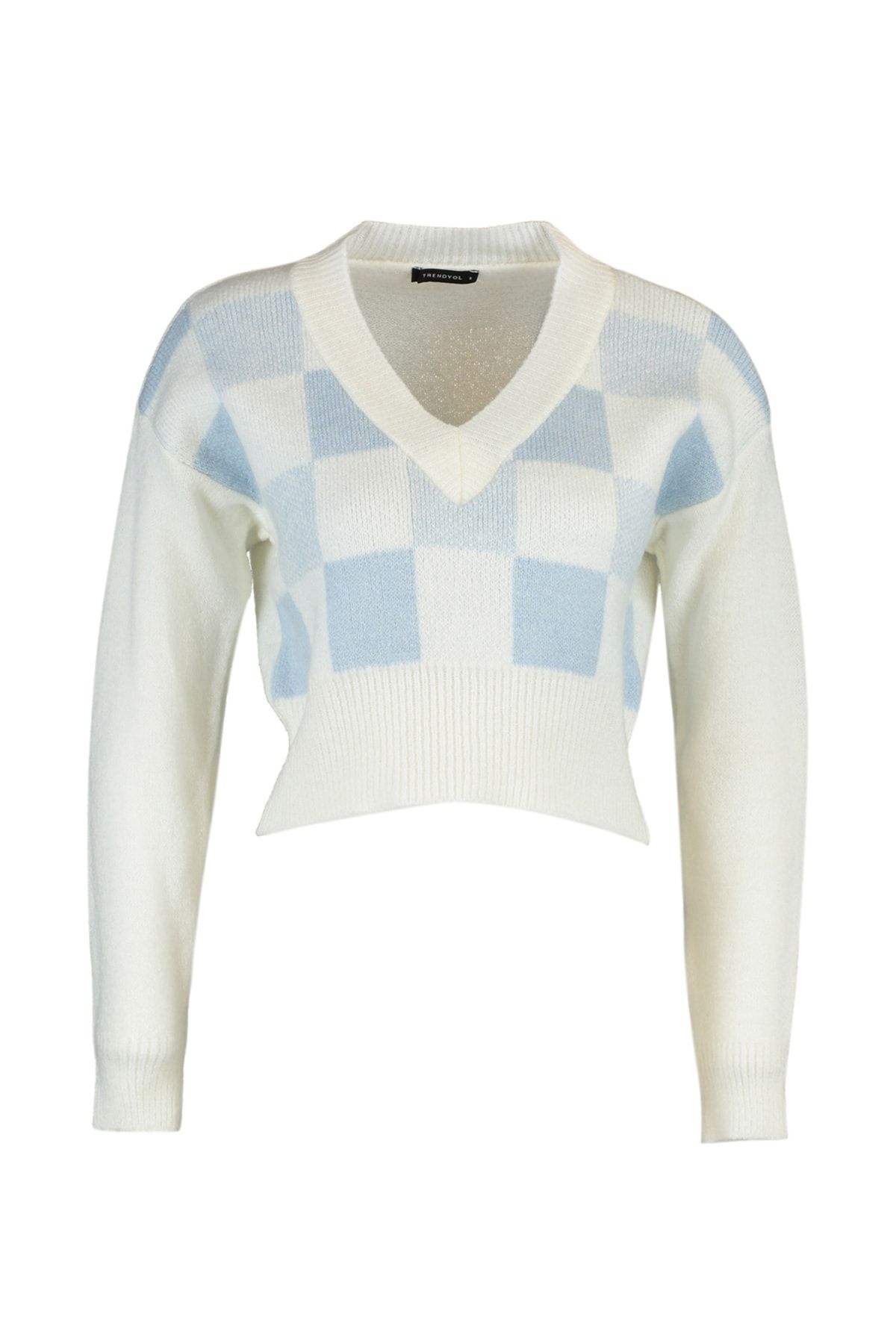 Trendyol Collection-Ecrufarbener, weicher, strukturierter, gemusterter Strickpullover TWOAW21KZ0174 6