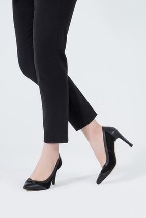 Hakiki Deri Kadın Stiletto Nubuk Detaylı Ince Topuklu Ayakkabı 89.055